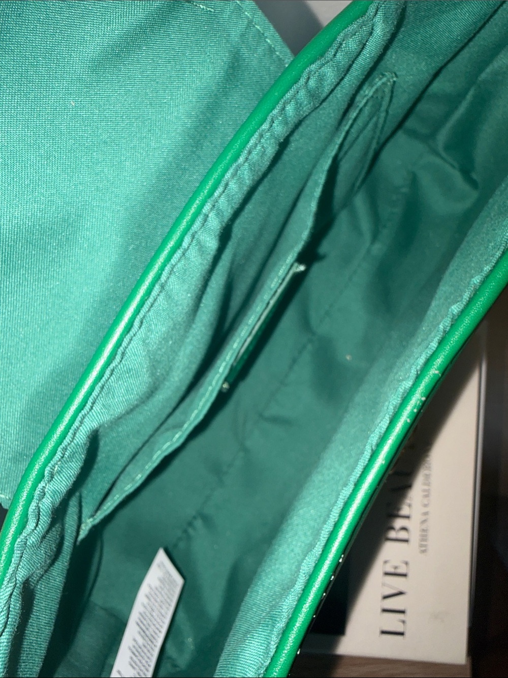 Old Navy Emerald Green Shoulder Bag with Gold Accent - Picture 4 of 7